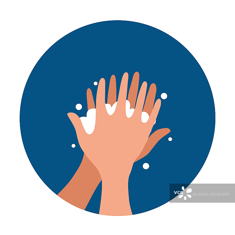 正确使用肥皂和水洗手的卡通图片素材