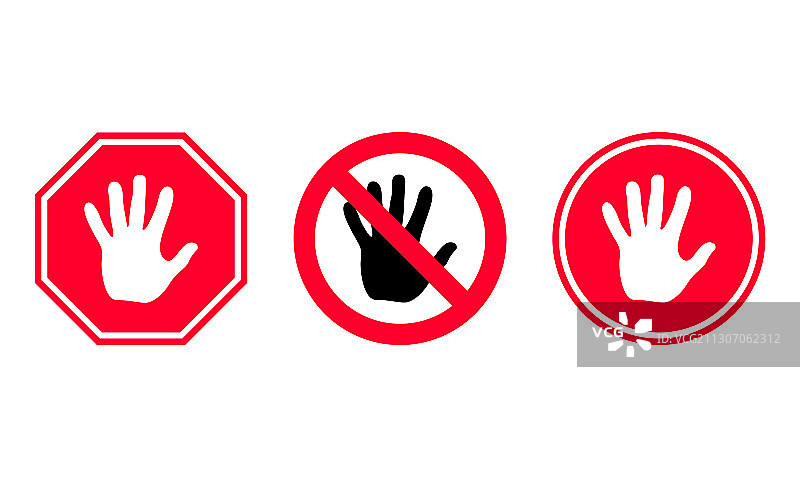 红色停止标志大手势符号素材图片素材