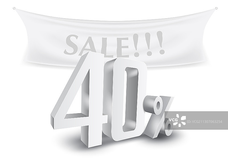 40%折扣银色促销文本模板图片素材