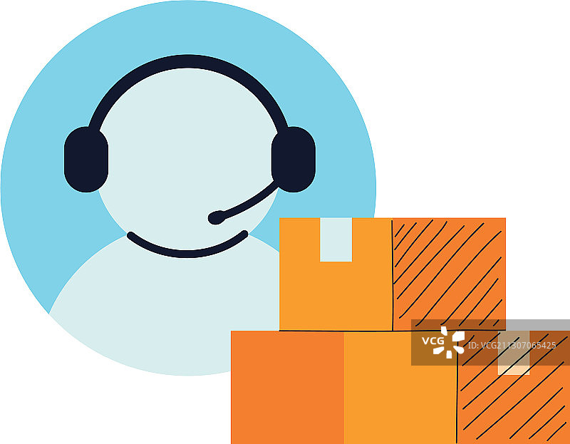 带有呼叫中心的虚拟商店图片素材