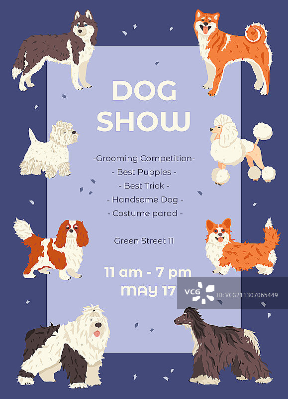 狗狗展促销海报模板图片素材