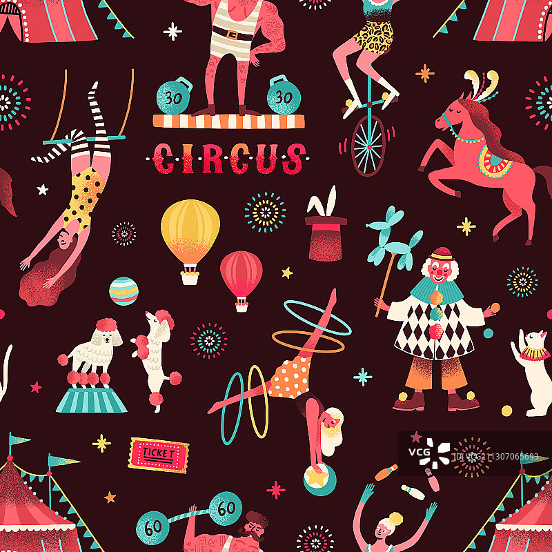 多彩的马戏团表演者展示技巧图片素材