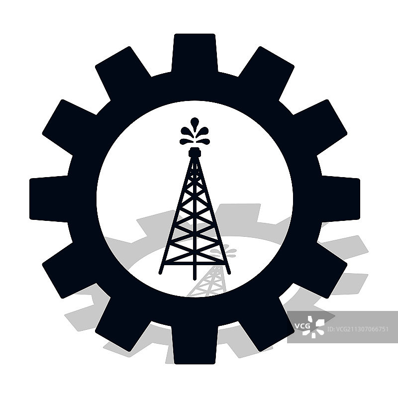 工业剪影图标齿轮油喷泉图片素材