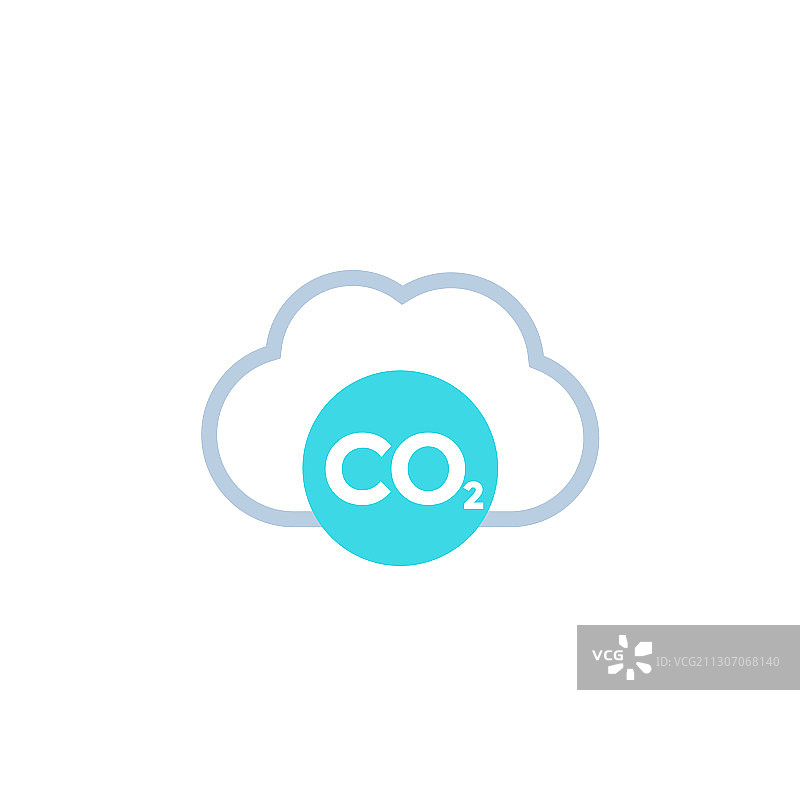 白色背景上的二氧化碳排放云图标图片素材