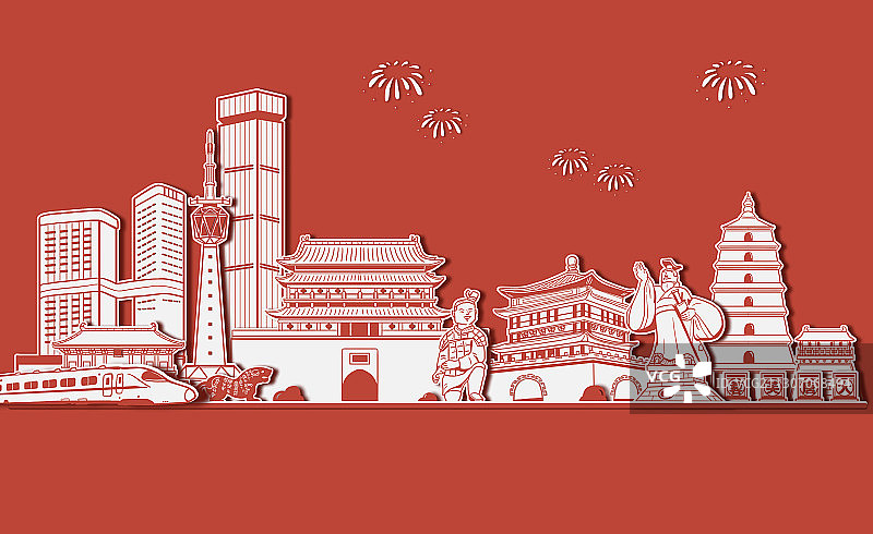 西安城市建筑图片素材