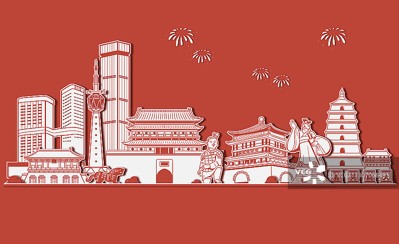 西安城市建筑图片素材