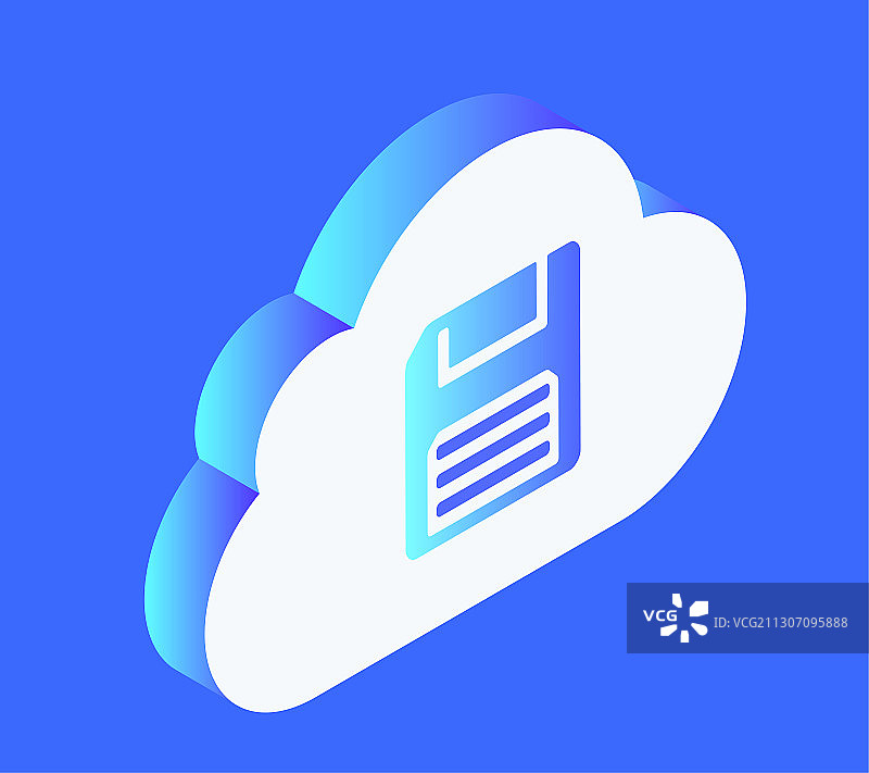 云储存蓝色渐变矢量插画素材图片素材