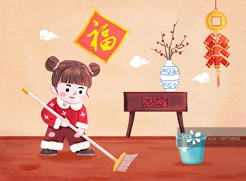 扫地横版黄色背景图片素材