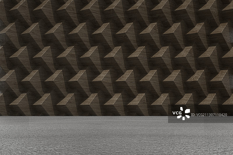 简单抽象空间和地面，三维图形图片素材