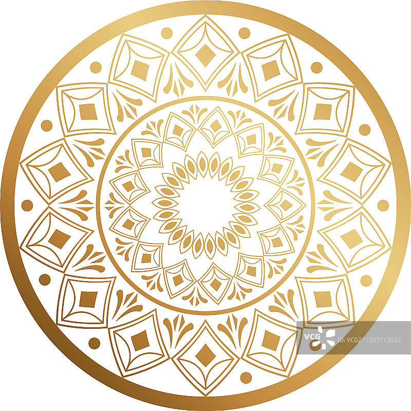 金色印度风格曼陀罗图标图片素材
