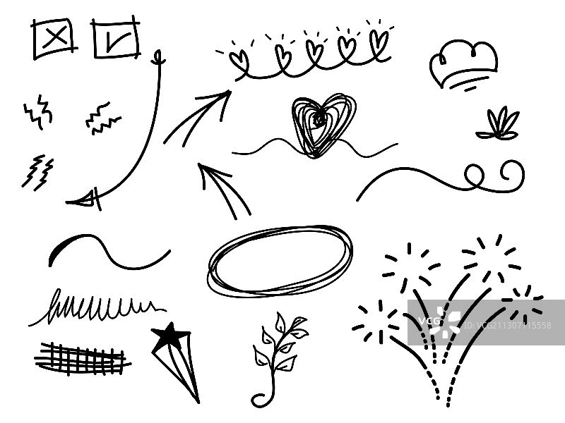 手绘抽象涂鸦元素合集图片素材