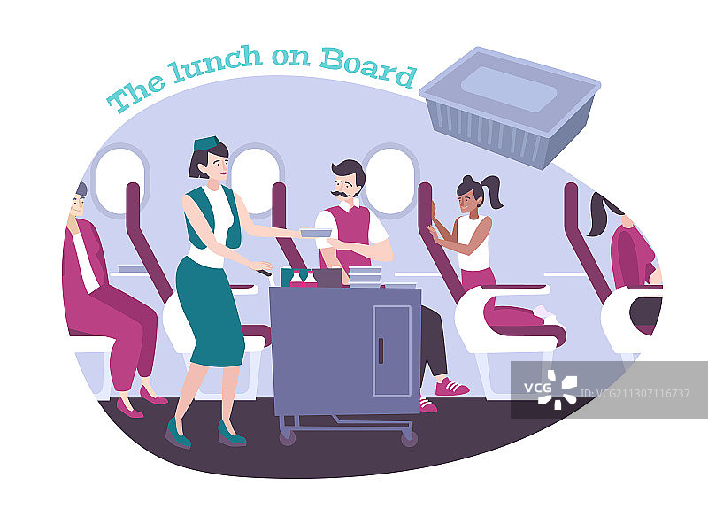 飞机午餐扁平背景图片素材