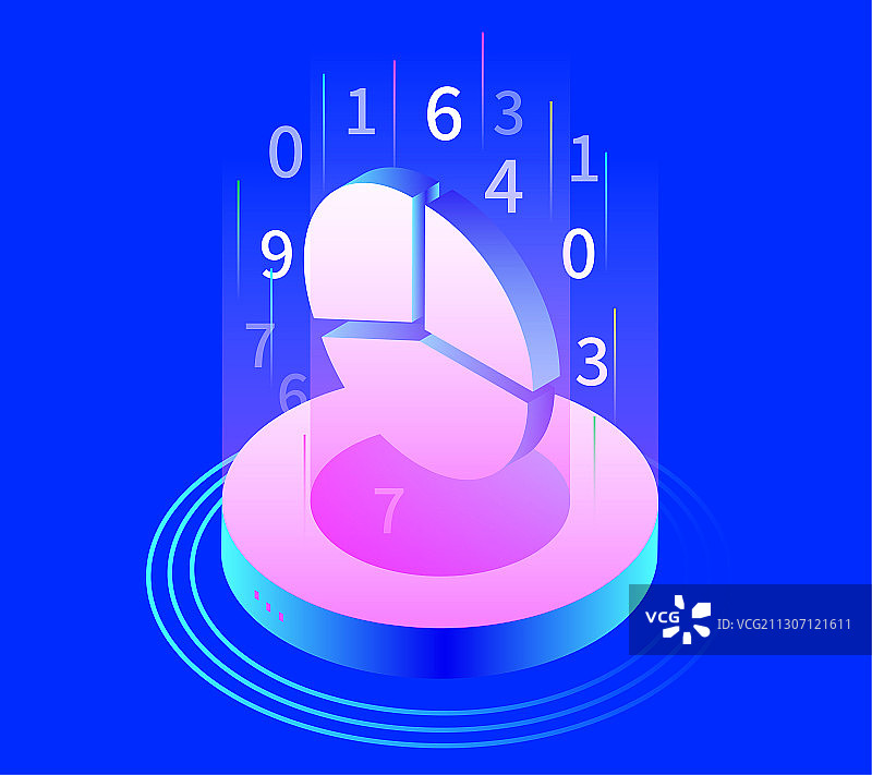 大数据数据统计2.5D矢量插画素材图片素材