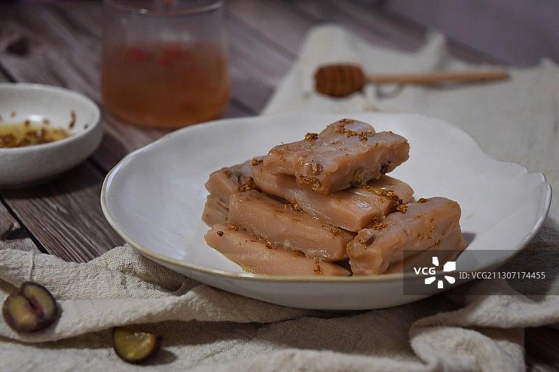 桂花藕粉栗子凉糕图片素材