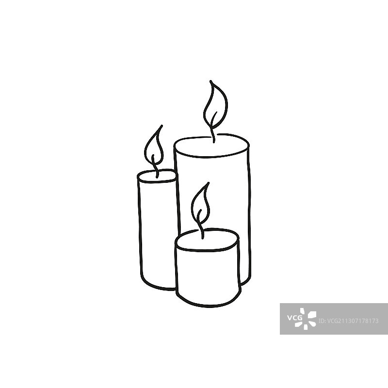 燃烧的蜡烛素描图片素材