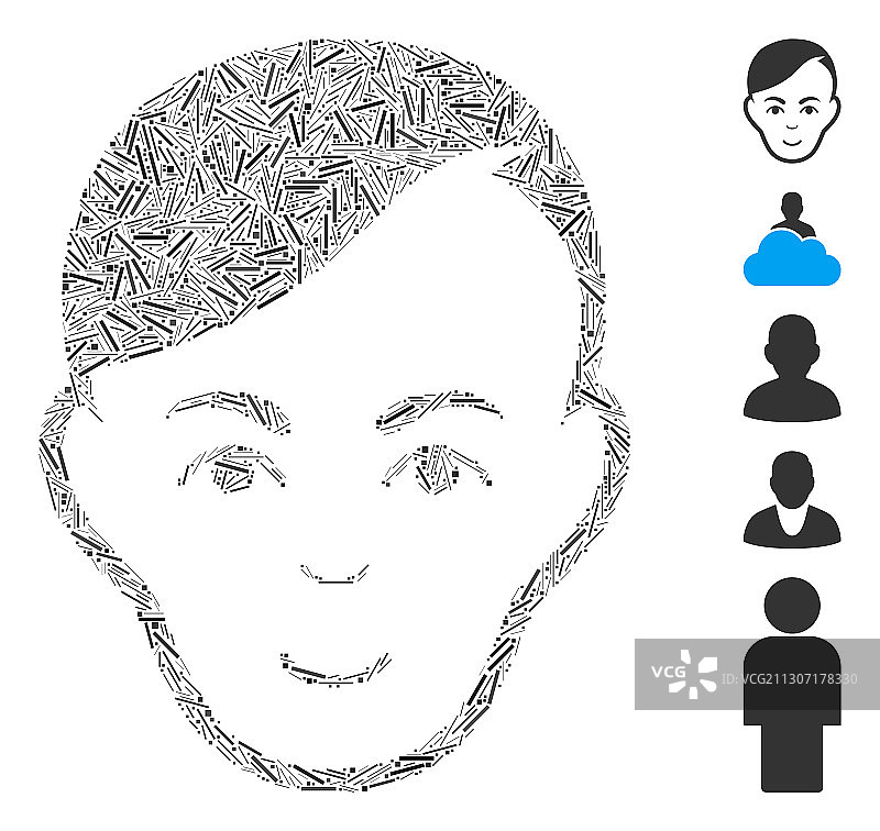 人头图标马赛克图片素材