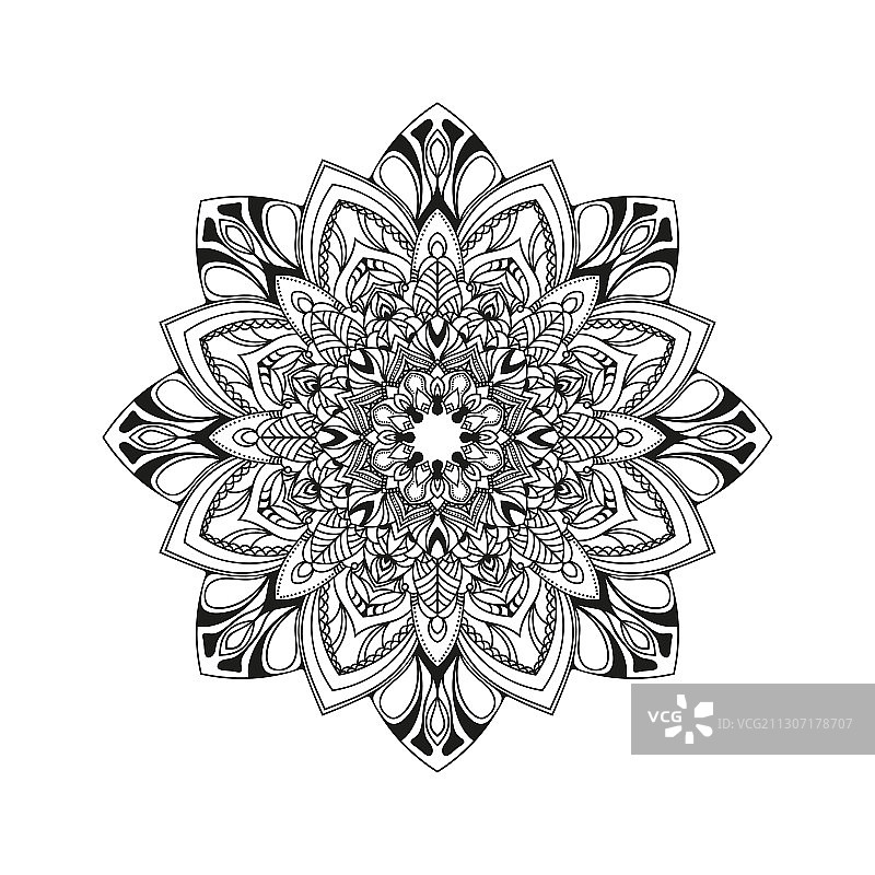 手绘花卉曼陀罗图片素材