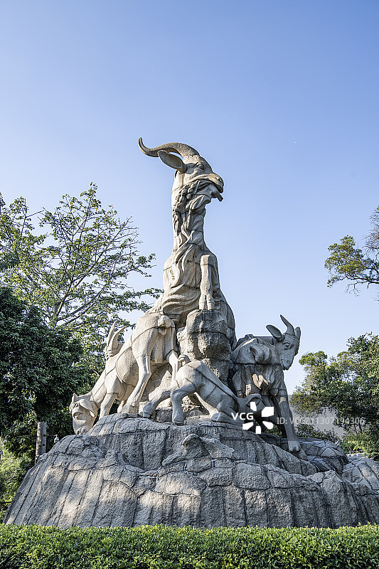 中国广州越秀公园五羊雕像图片素材