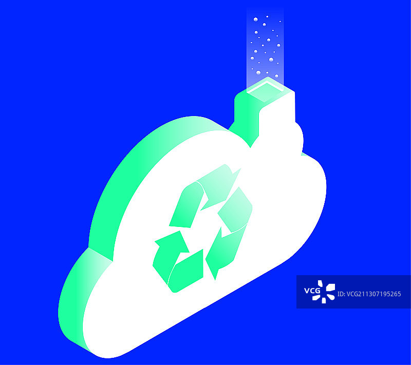 科技环保云回收云净化矢量插画素材图片素材