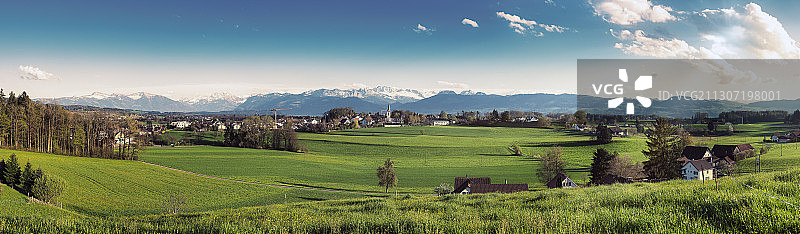 瑞士布比孔景色全景图图片素材