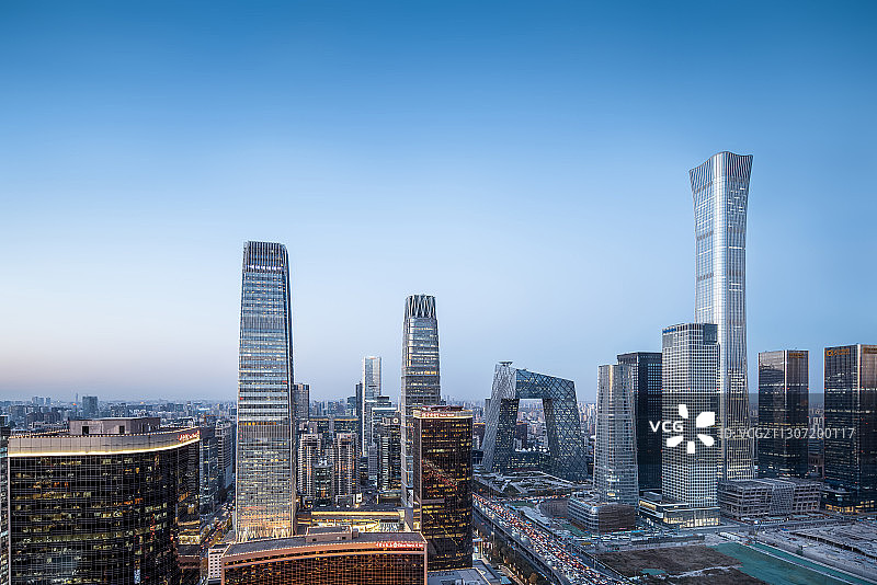 北京国贸日落风光图片素材