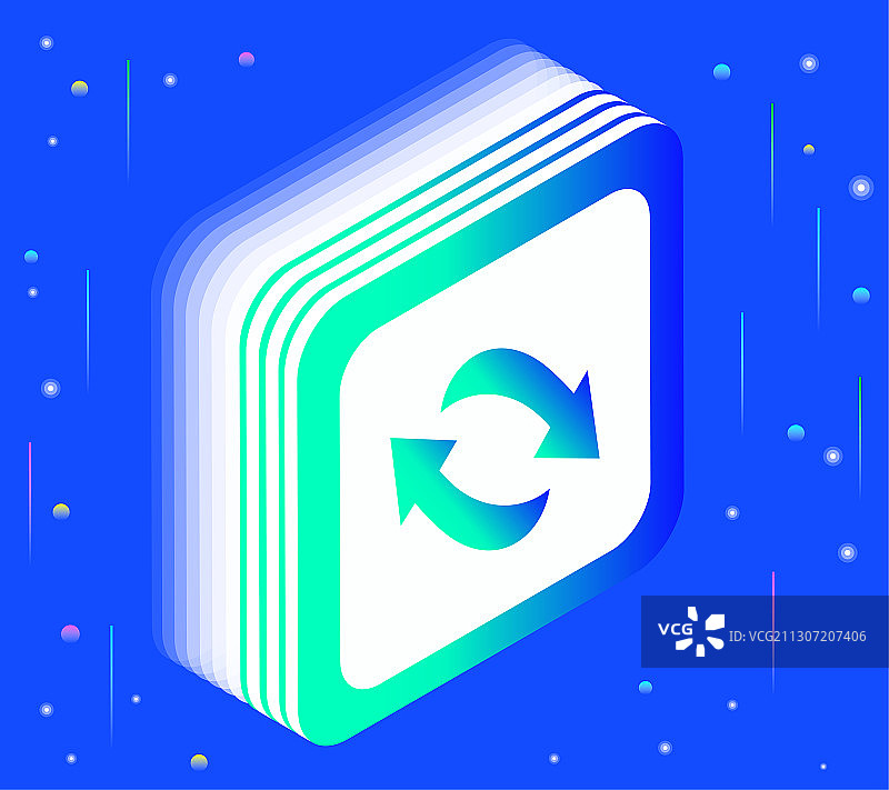 环保科技立体图标循环模式矢量插画素材图片素材