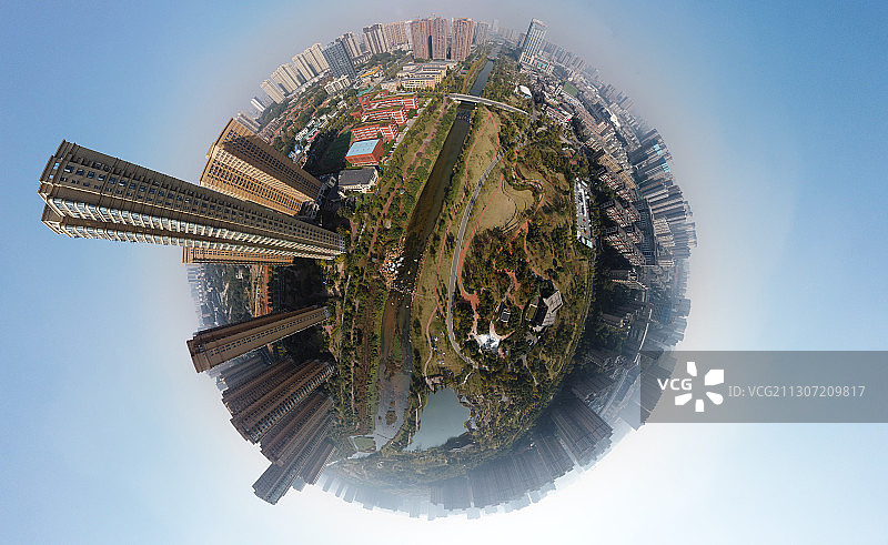 360度城市景观图片素材