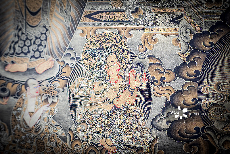 中国藏族文化唐卡作品图片素材