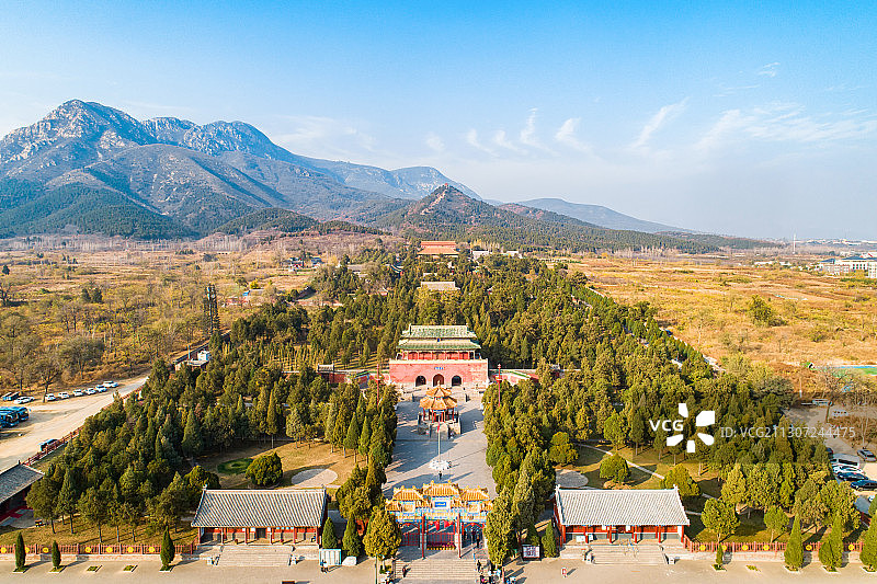 河南郑州登封中岳庙航拍图片素材