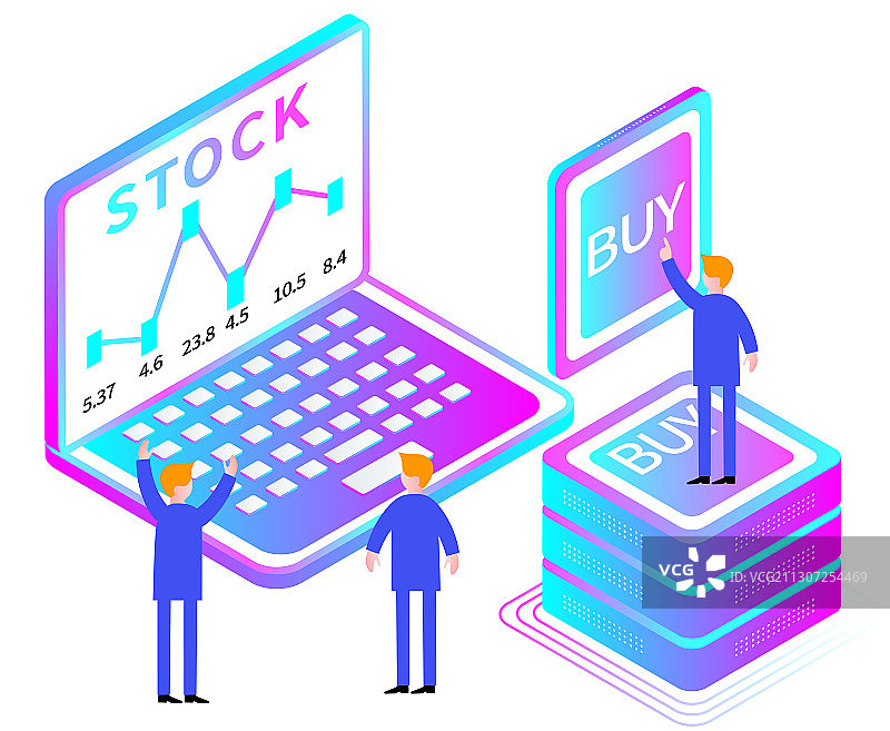 商务金融股票买入矢量插画素材图片素材