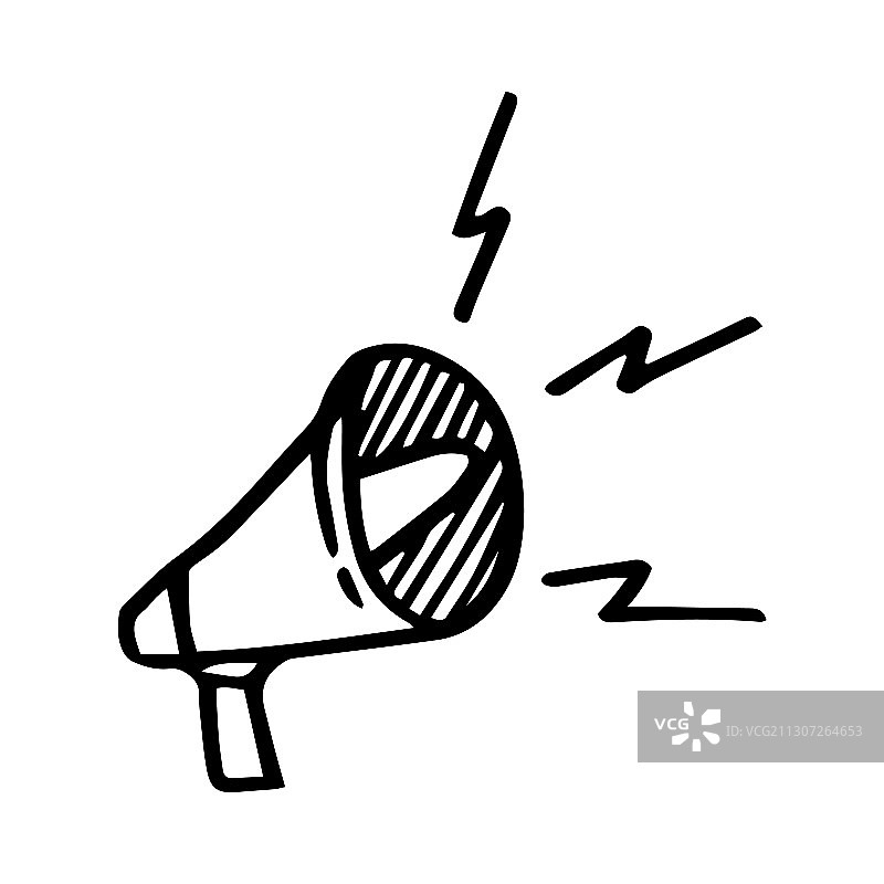 手绘涂鸦扩音器图片素材