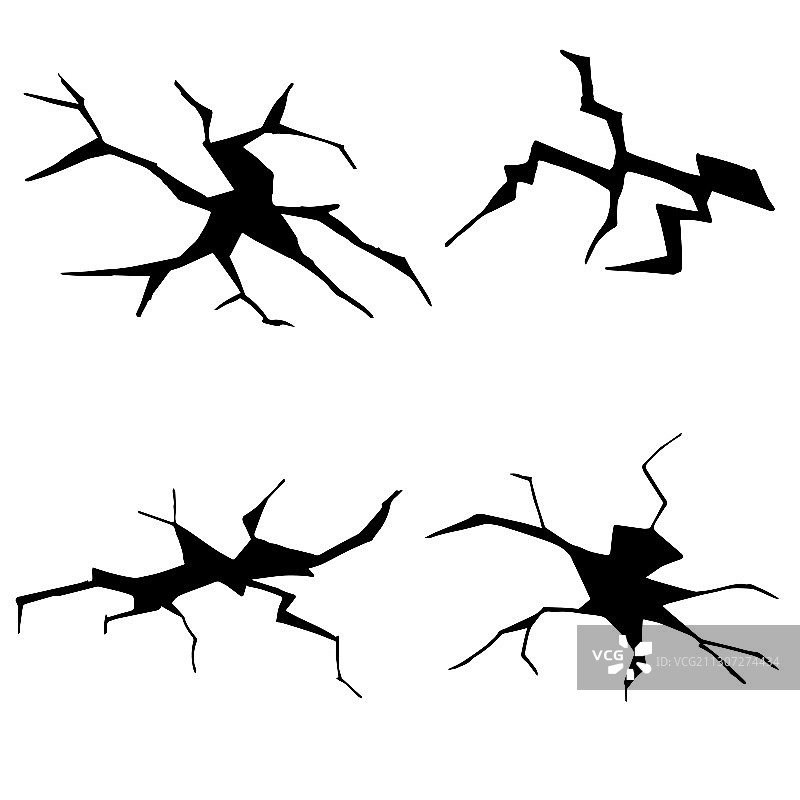 手绘裂纹素材（白色背景）图片素材