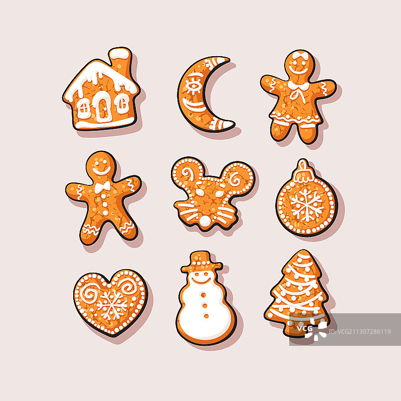 圣诞新年姜饼合集图片素材