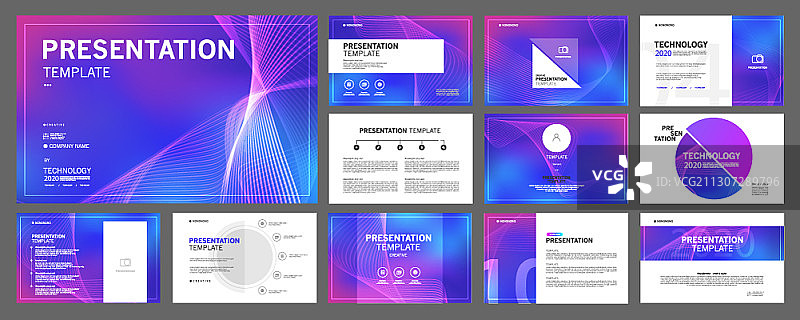商务演示模板集图片素材