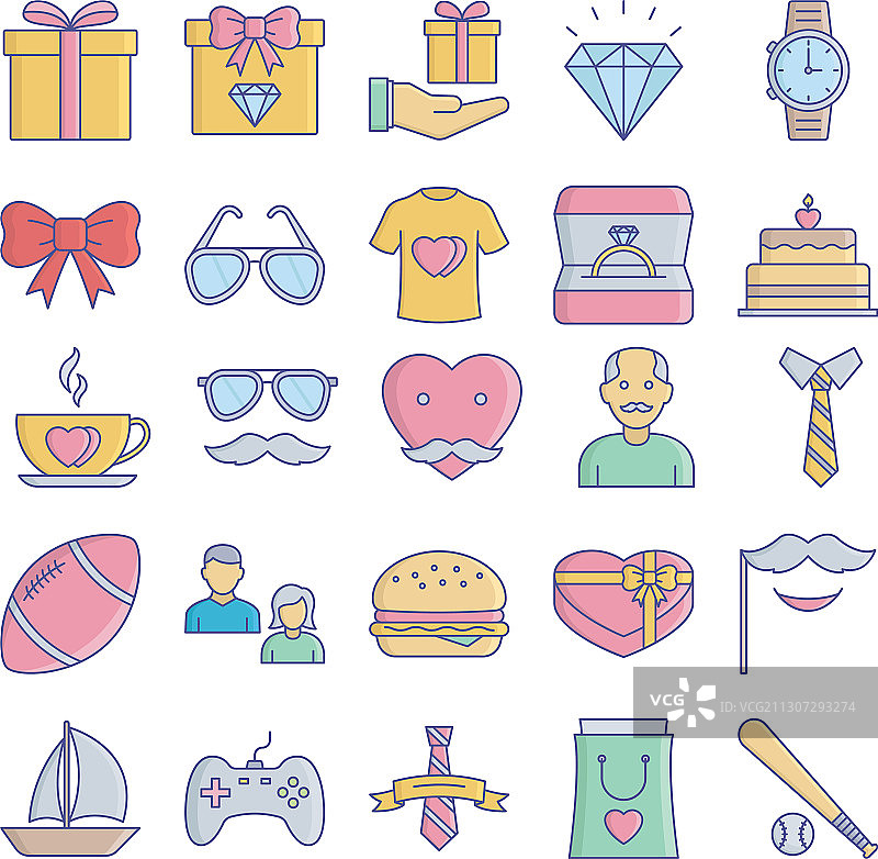 父亲节图标集图片素材