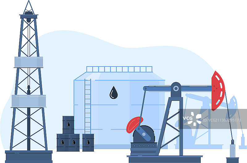 油气工业卡通扁平风格图片素材