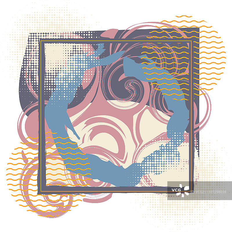 抽象围巾图案设计，适用于盖头时尚图片素材