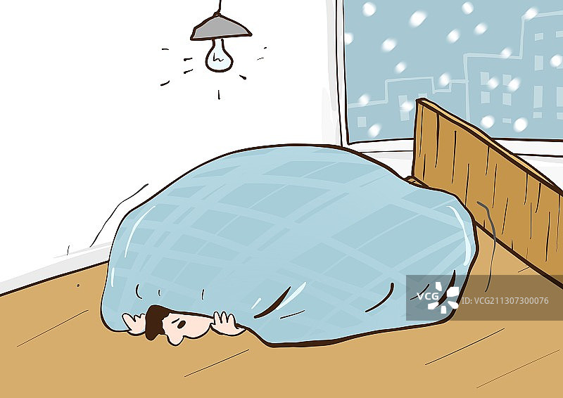 冬天季节寒冷的人瑟瑟发抖图片素材