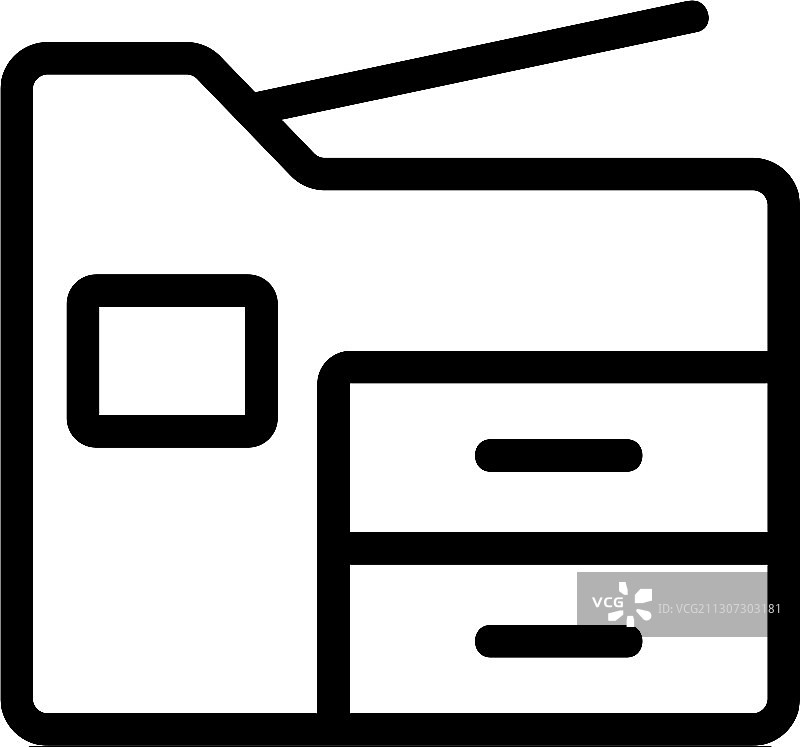 打印机办公设备图标轮廓图片素材