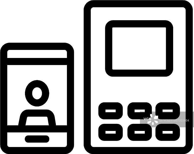 对讲机和手机图标轮廓图片素材