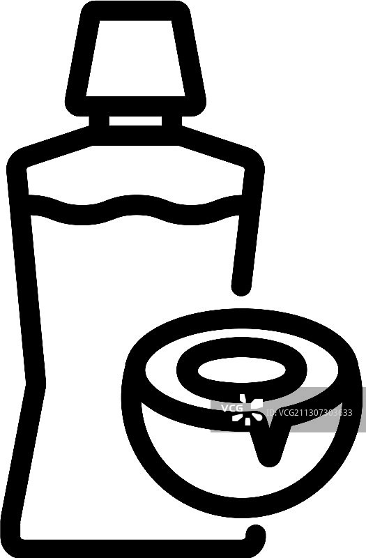 椰子汁液体管轮廓图标图片素材