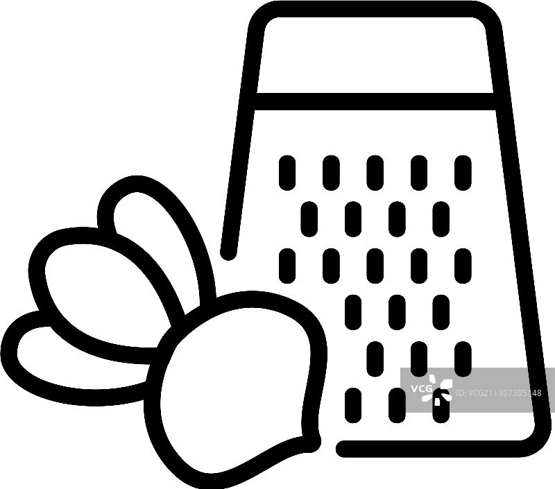 萝卜和磨碎器图标轮廓图片素材