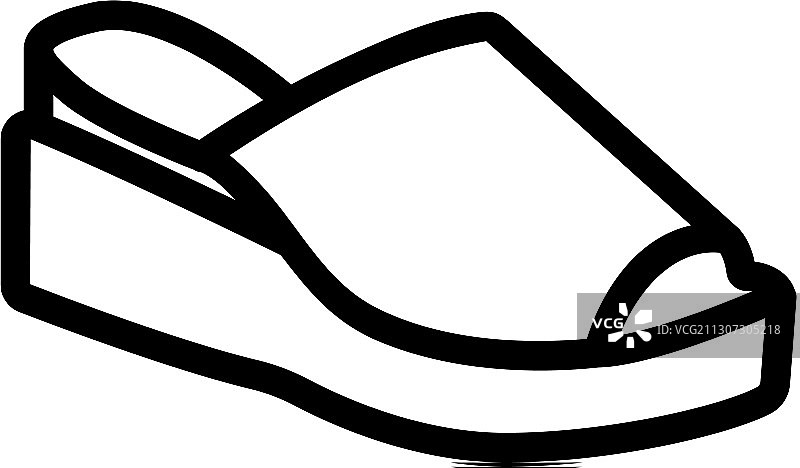 坡跟鞋轮廓图标图片素材