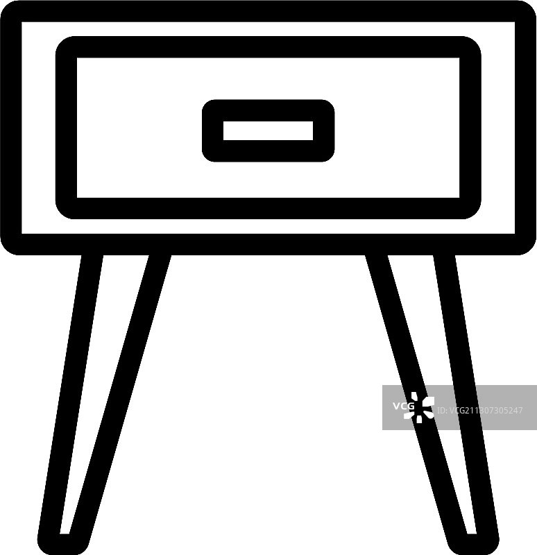 床头柜卧室家具图标轮廓图片素材