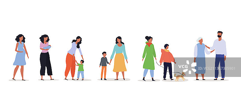 从祖父母到孙辈的成长概念图片素材