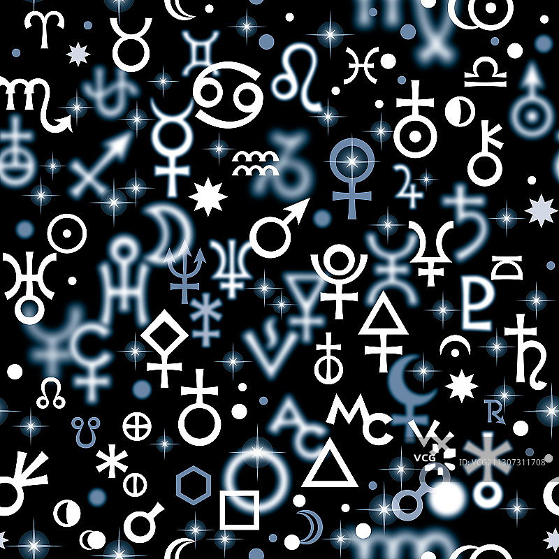占星符号神秘图案无缝背景图片素材