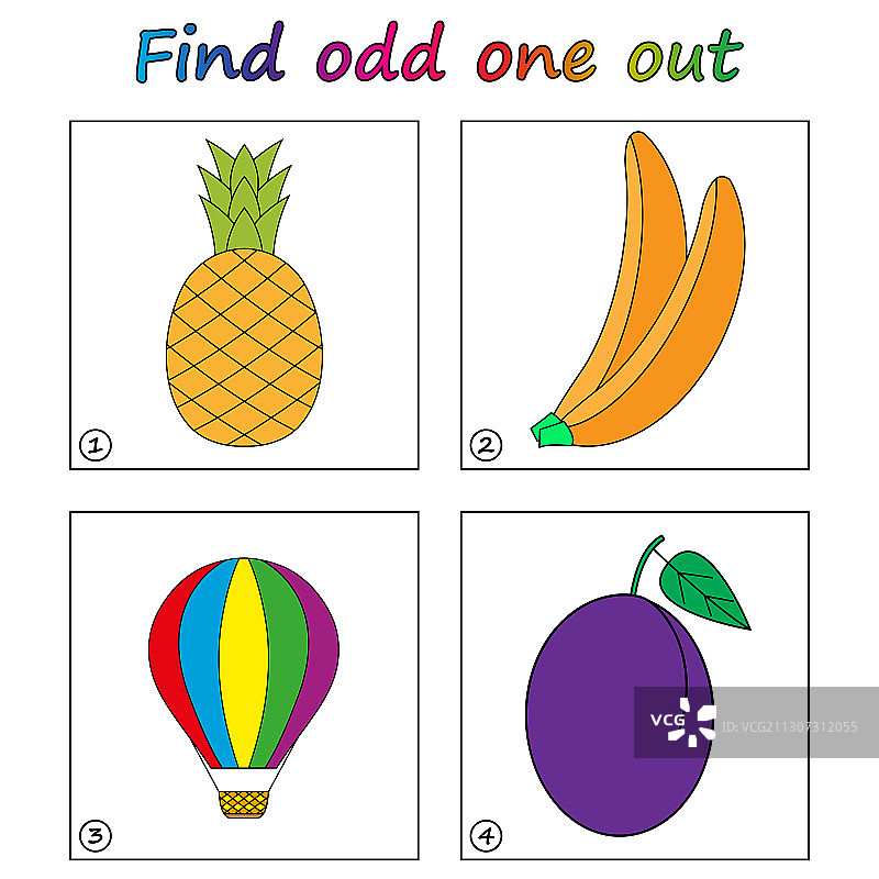 为孩子们提供的找不同视觉游戏图片素材