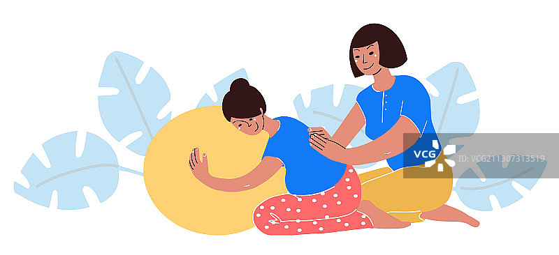 导乐分娩陪伴孕妇图片素材