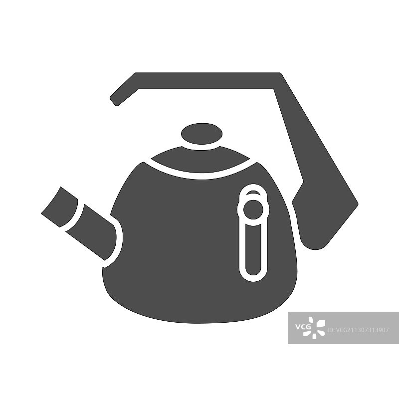 厨房用具概念的鸣笛水壶实体图标图片素材