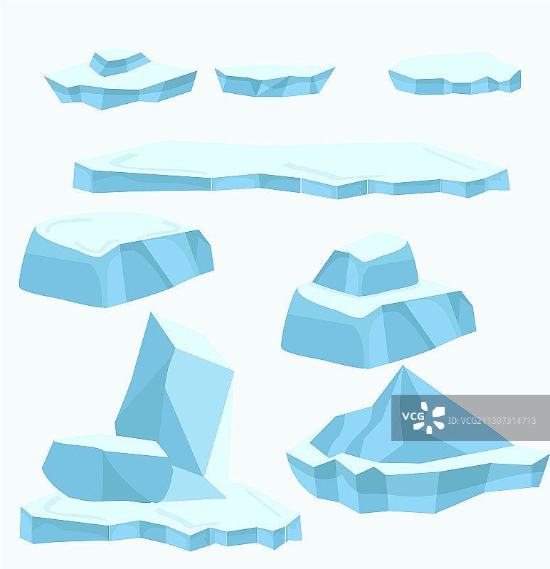 蓝色浮冰套图图片素材